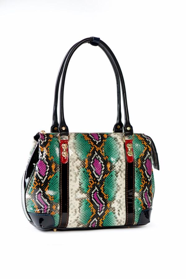 Python Bag Multicolor Python Leather Bag Snakeskin Bag 