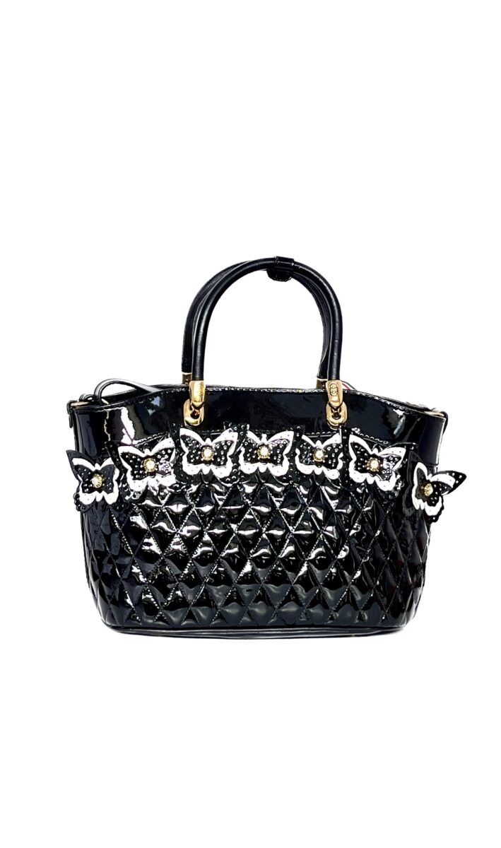 Valentino Orlandi Black Quilted Hobo Bag